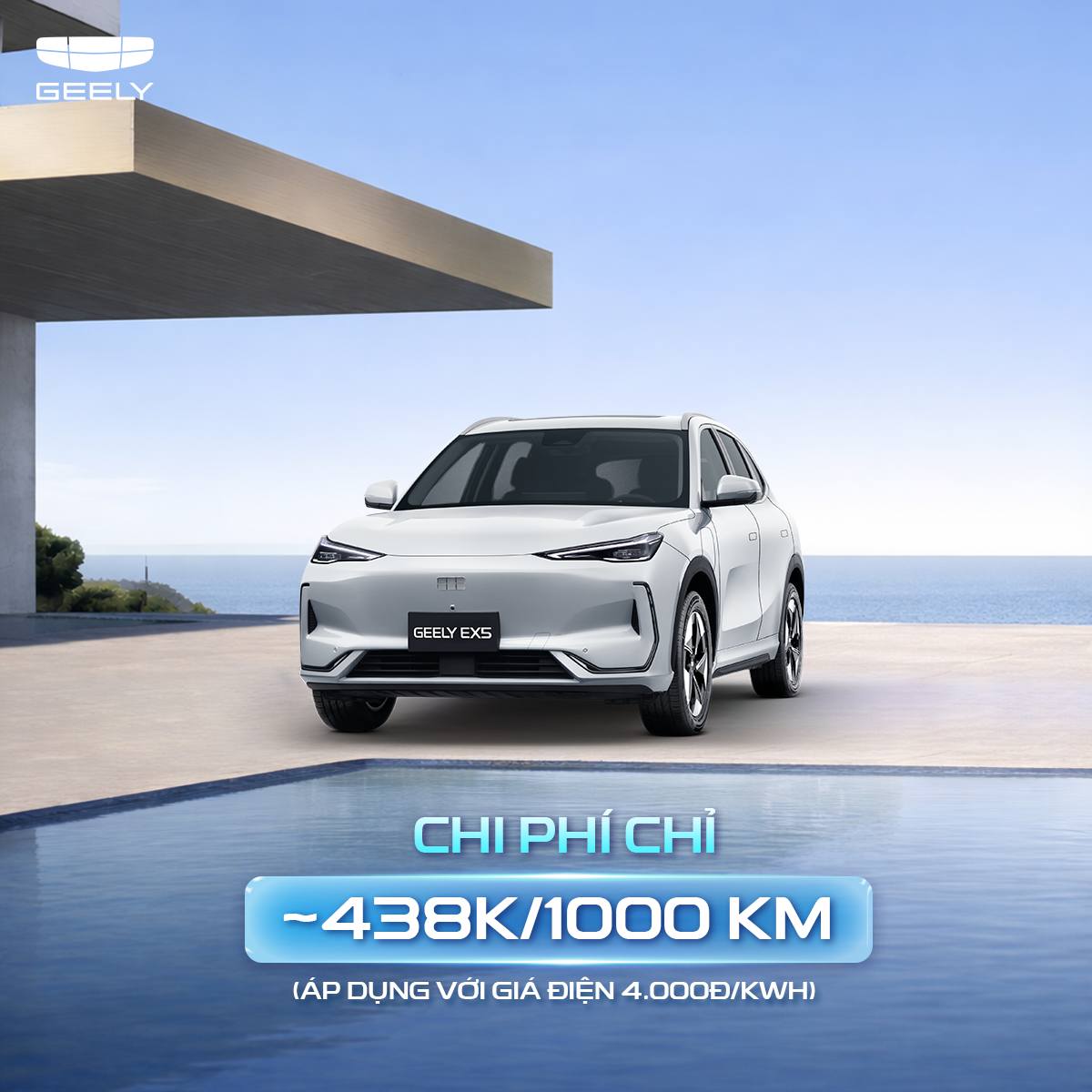 Xe điện Geely EX5 tiết kiệm chi phí vận hành